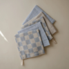 Mushie Mushie: Muslin Washcloth 5 Pack - Blue Check Combo