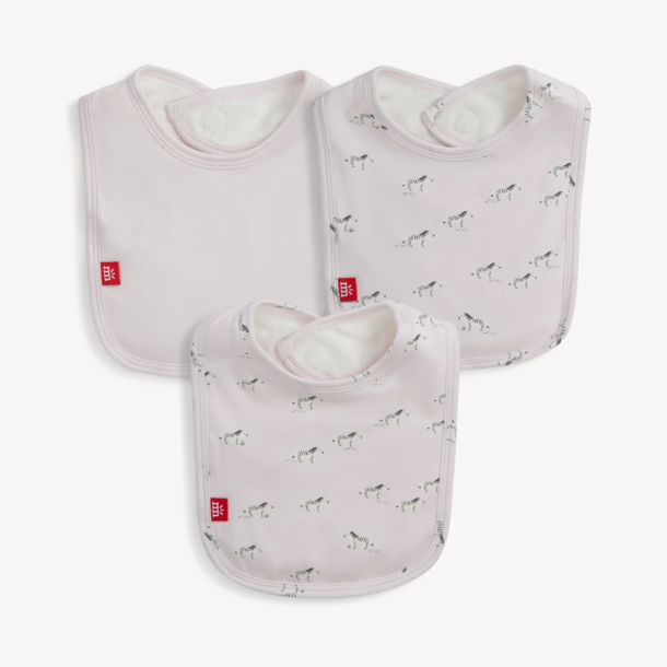 Magnificient Baby Magnetic Me: Bib 3pk - Pink Savannah Plains