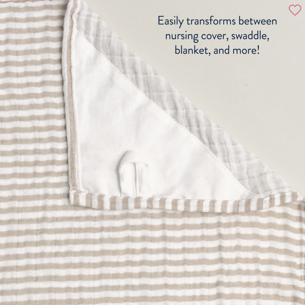 Itzy Ritzy Itzy Ritzy: Breastfeeding Blanket - Chai Stripe