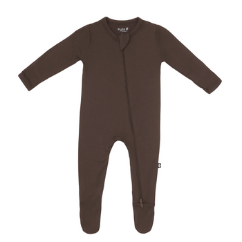 Kyte Clothing Kyte: Zipper Footie - Espresso