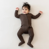 Kyte Clothing Kyte: Zipper Footie - Espresso