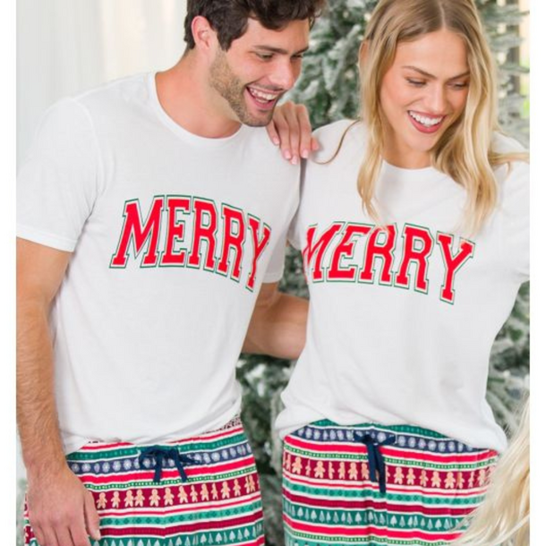 Rufflebutts Rufflebutts: Adult S/S Graphic Tee - Red Merry