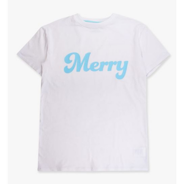 Rufflebutts Rufflebutts: Adult S/S Graphic Tee - Blue Breeze Merry