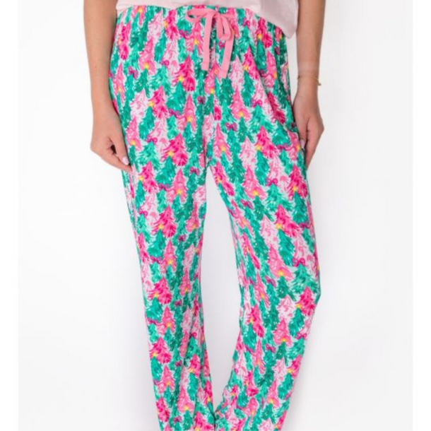 Rufflebutts Rufflebutts: Adult PJ Pants - Pink Jolly Grove