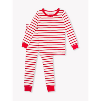 Rufflebutts Rufflebutts: Toddler PJ Red & White Stripe Rufflebutts Rufflebutts: Toddler PJ Red & White Stripe