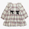 Rufflebutts Rufflebutts: L/S Waterfall Tannen Plaid Bow Dress - Rufflebutts Rufflebutts: L/S Waterfall Tannen Plaid Bow Dress -