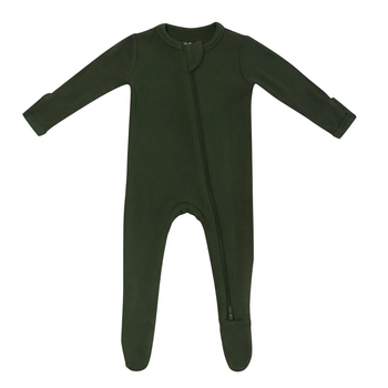 Kyte Clothing Kyte: Ribbed Zipper Footie - Fir