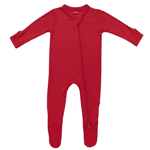 Kyte Clothing Kyte: Zipper Footie - Cardinal