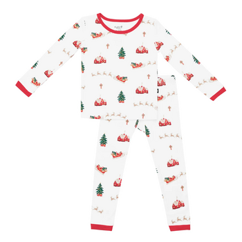 Kyte Clothing Kyte: Toddler Long-Sleeve PJ Set - Santa Sleigh