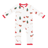 Kyte Clothing Kyte: Zipper Romper - Santa Sleigh