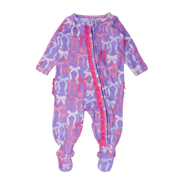 Rufflebutts Rufflebutts: Footie - Rosy Ribbons