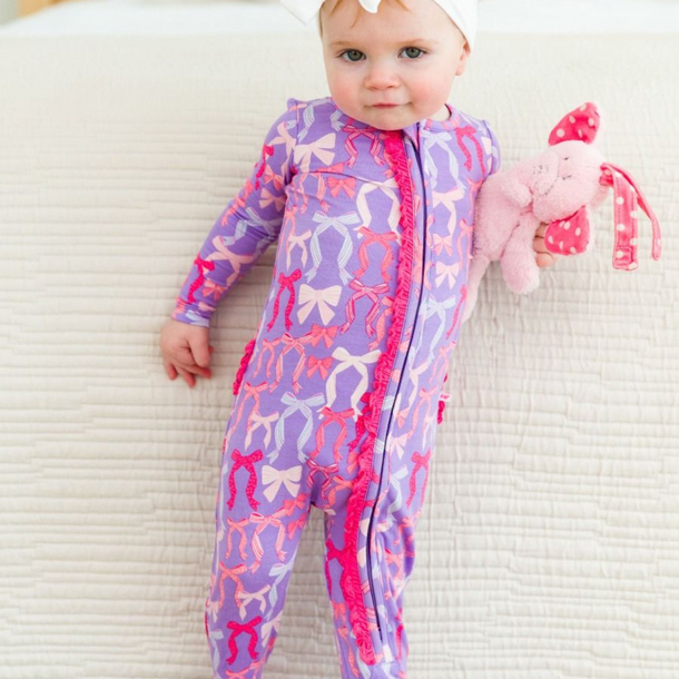 Rufflebutts Rufflebutts: Footie - Rosy Ribbons