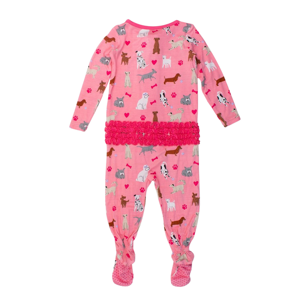 Rufflebutts Rufflebutts: Footie - Pink Puppy Playtime