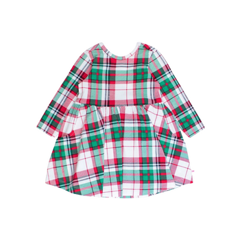 Rufflebutts Rufflebutts: L/S Twirl Dress - Dashing Dreams Plaid Rufflebutts Rufflebutts: L/S Twirl Dress - Dashing Dreams Plaid