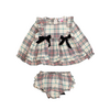 Rufflebutts Rufflebutts: L/S Waterfall Bow Top Set- Tannen Plaid Rufflebutts Rufflebutts: L/S Waterfall Bow Top Set- Tannen Plaid