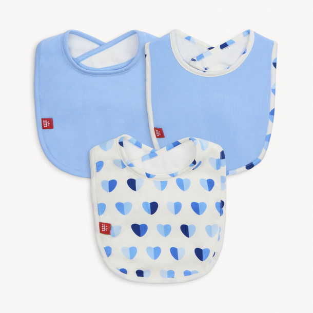 Magnificient Baby Magnetic Me: Bib 3 pk- Blue XOXO