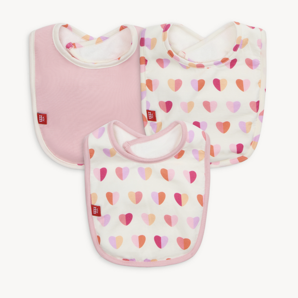 Magnificient Baby Magnetic Me: Bib 3 pk- Pink XOXO