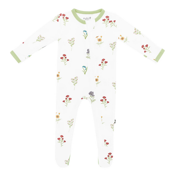 Kyte Clothing Kyte: Zipper Footie - Wildflower