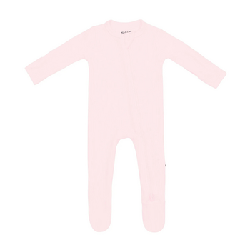 Kyte Clothing Kyte: Ribbed Zipper Footie - Sakura
