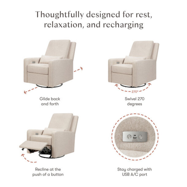 Million Dollar Baby MDB: Sigi Electronic Glider Recliner (Metal Base) -