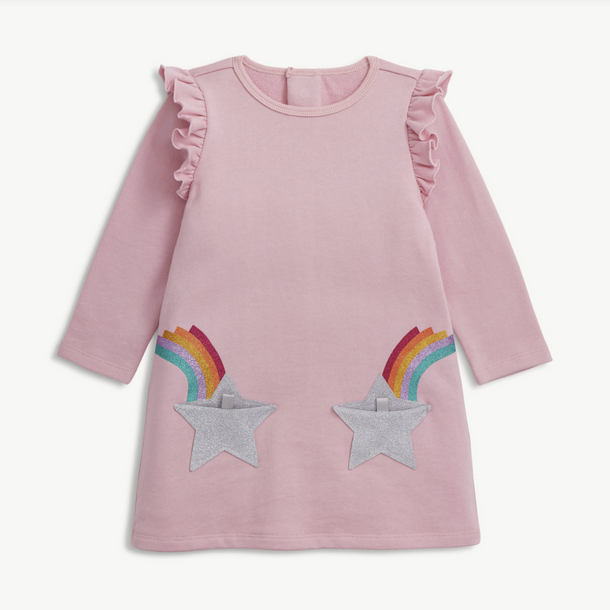 Magnificient Baby Magnetic Me: Ruffle Dress L/S Star Pocket