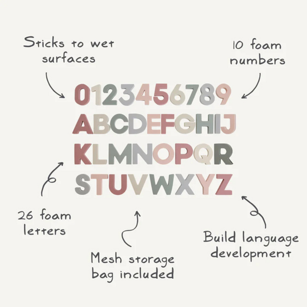 Mushie Mushie: Letters & Numbers Bath Set