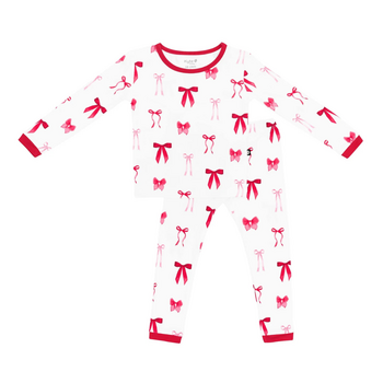 Kyte Clothing Kyte: Toddler Long-Sleeve PJ Set - Small Love Bow