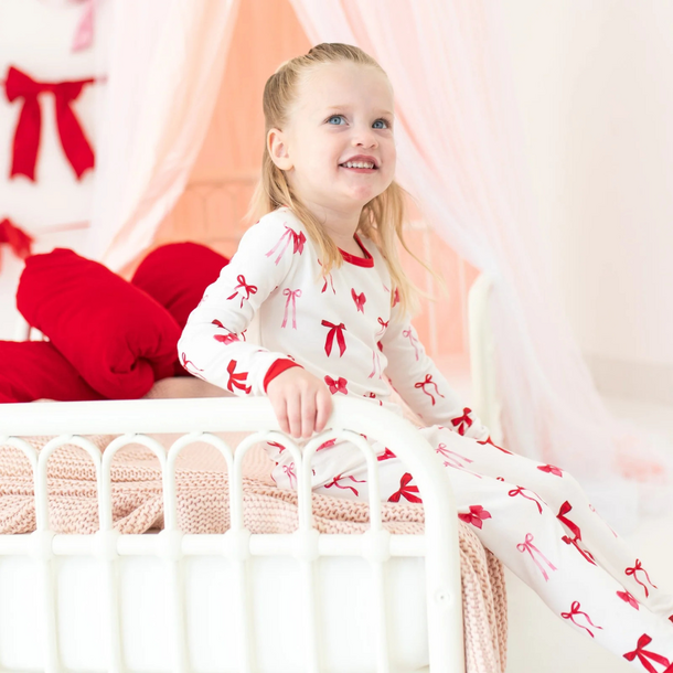 Kyte Clothing Kyte: Toddler Long-Sleeve PJ Set - Small Love Bow