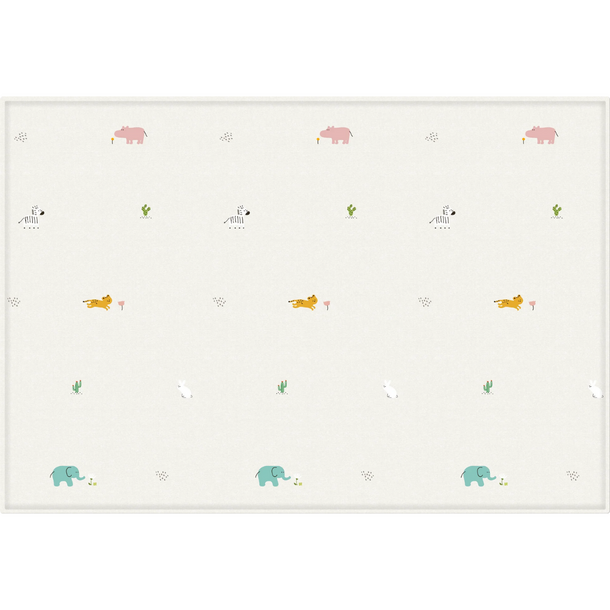 Parklon Parklon: Double Sided Floor Mat - Jungle Friends/Double Herringbone (Medium)