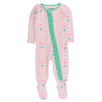 Rufflebutts Rufflebutts: Footie - Clover Bows & Wishes