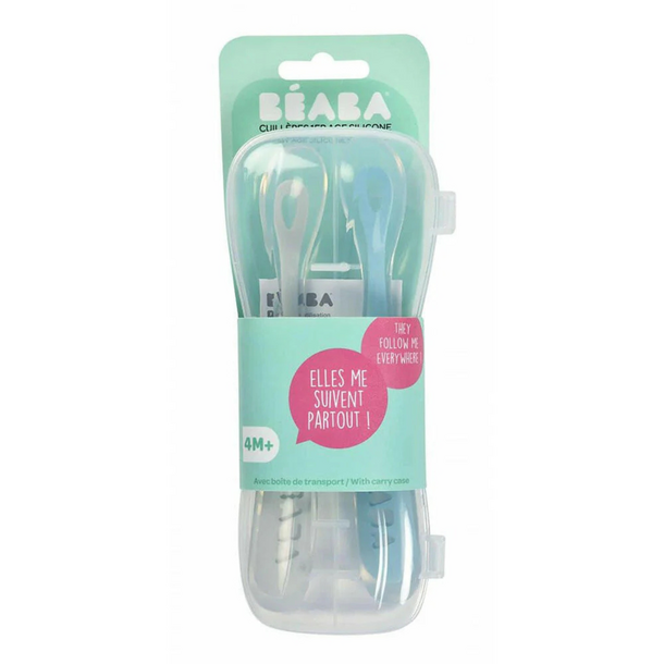 BEABA BEABA: Feeding Silicone Spoon  w/ Case  -