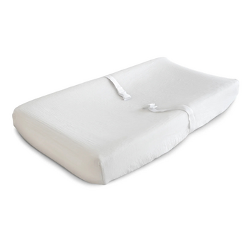 Mushie Mushie: Extra Soft Muslin Change Pad Cover - White