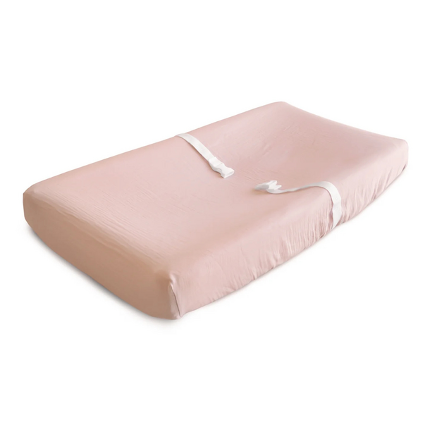 Mushie Mushie: Extra Soft Muslin Change Pad Cover - Blush