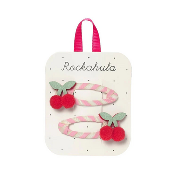 Rockahula Kids (Faire) Rockahula: Cherry Kiss Stripy Clips