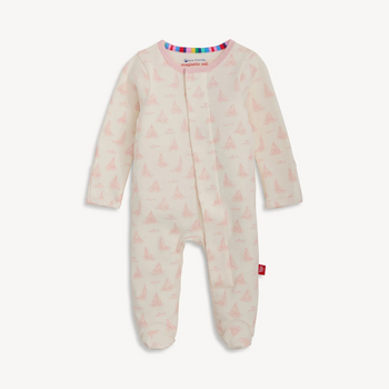 Magnificient Baby Magnetic Me: Footie - Tiny Tides Pink (Organic Cotton)