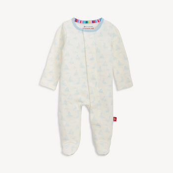 Magnificient Baby Magnetic Me: Footie - Tiny Tides Blue (Organic Cotton)