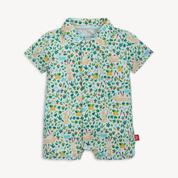 Magnificient Baby Magnetic Me: Magnetic Polo Romper - Bunny Garden