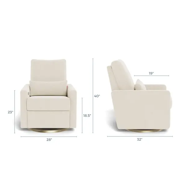 Monte Monte: Matera MOTORIZED Glider/Recliner - Fabric Upholstery, WALNUT/MAPLE/SWIVEL base