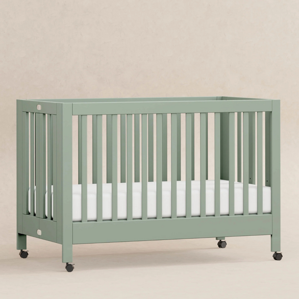 Million Dollar Baby MDB: Maki Full Size Folding Crib - Light Sage