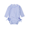 Rufflebutts Rufflebutts: 1pc Rashguard - Periwinkle Blue Gingham