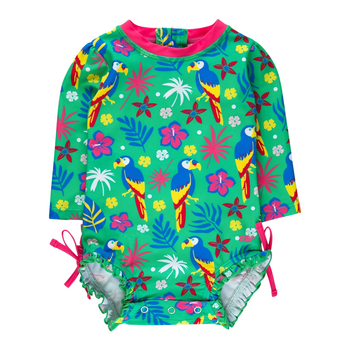 Rufflebutts Rufflebutts: 1pc Rashguard - Parrot Palms