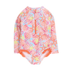 Rufflebutts Rufflebutts: 1pc Zipper Rashguard - Sunset Seashells