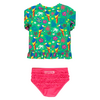 Rufflebutts Rufflebutts: 2pc Rashguard Bikini - Parrot Palms