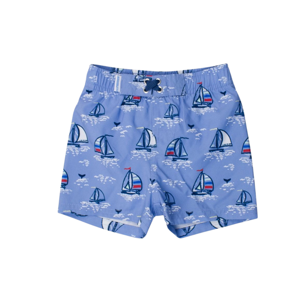 Rufflebutts Ruggedbutts: Swim Trunks - Blue Seas the Day
