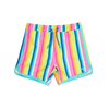 Rufflebutts Ruggedbutts: Swim Trunks - Neon Rainbow Stripe