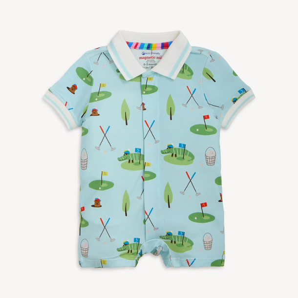 Magnificient Baby Magnetic Me: Magnetic Polo Romper - Gopher It