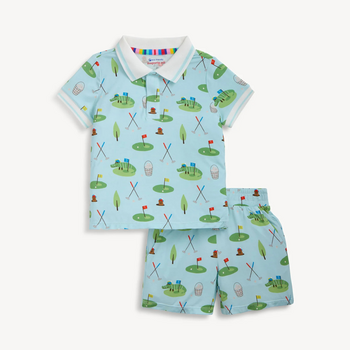 Magnificient Baby Magnetic Me: Polo SS Tee & Short Set - Gopher It