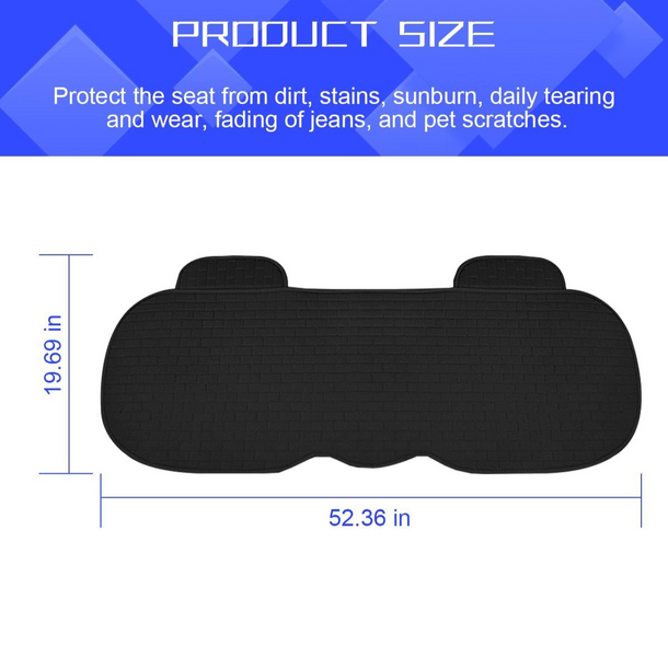 Anti-Slip XL Vehicle Seat Protector (great for 3-across) Universal Fit (Black) -