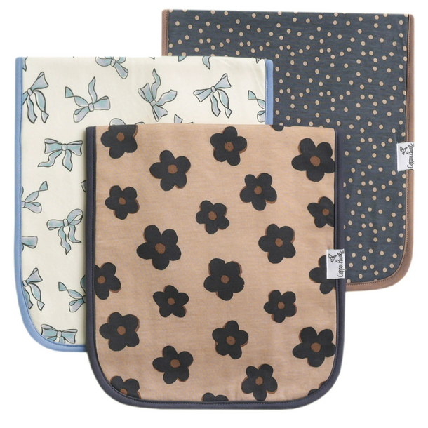 Copper Pearl Copper Pearl: Burp Cloth 3pk - Gemma (Tan)
