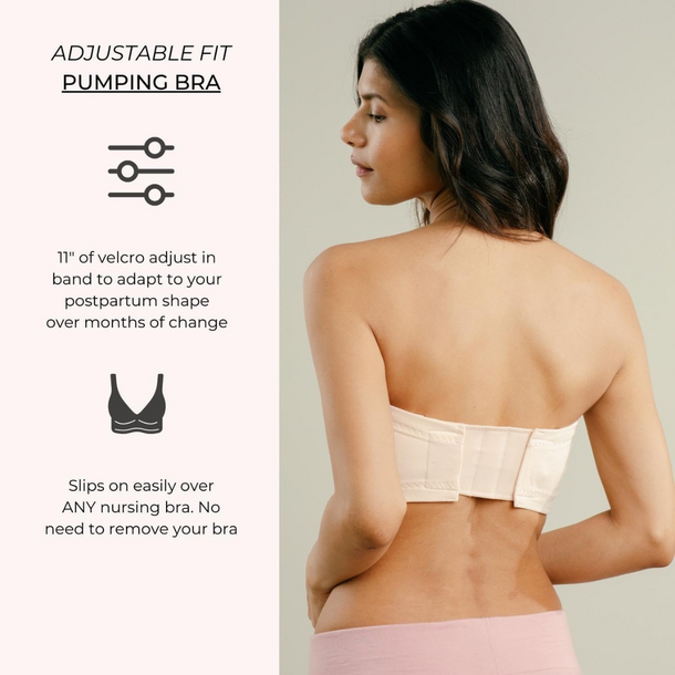 Hands Free Pump Bra - Adjustable Soft Pink